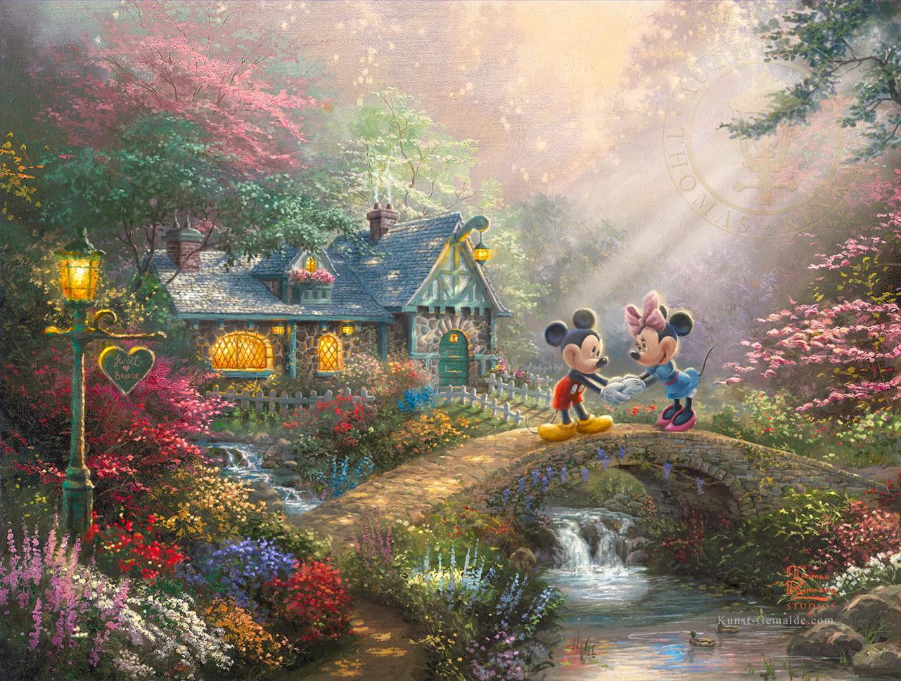 Mickey and Minnie Sweetheart Bridge TK Disney Ölgemälde
